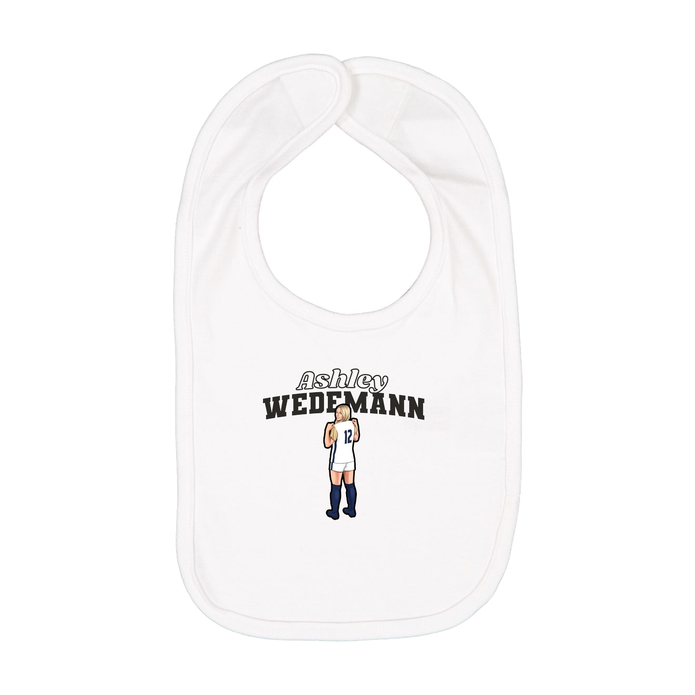 Infant Bib — Name Arch in White