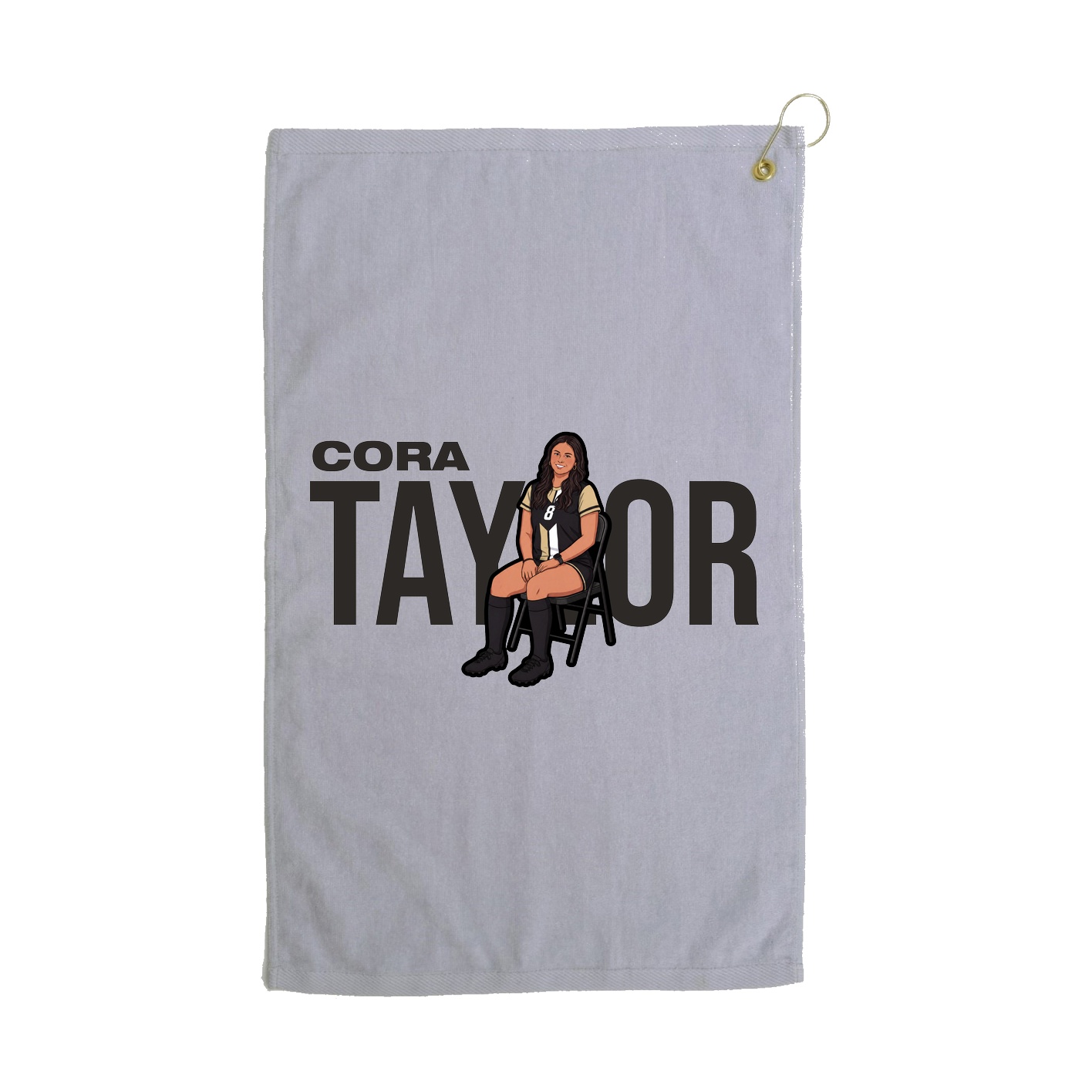 Golf Towel — Player Name in Grey