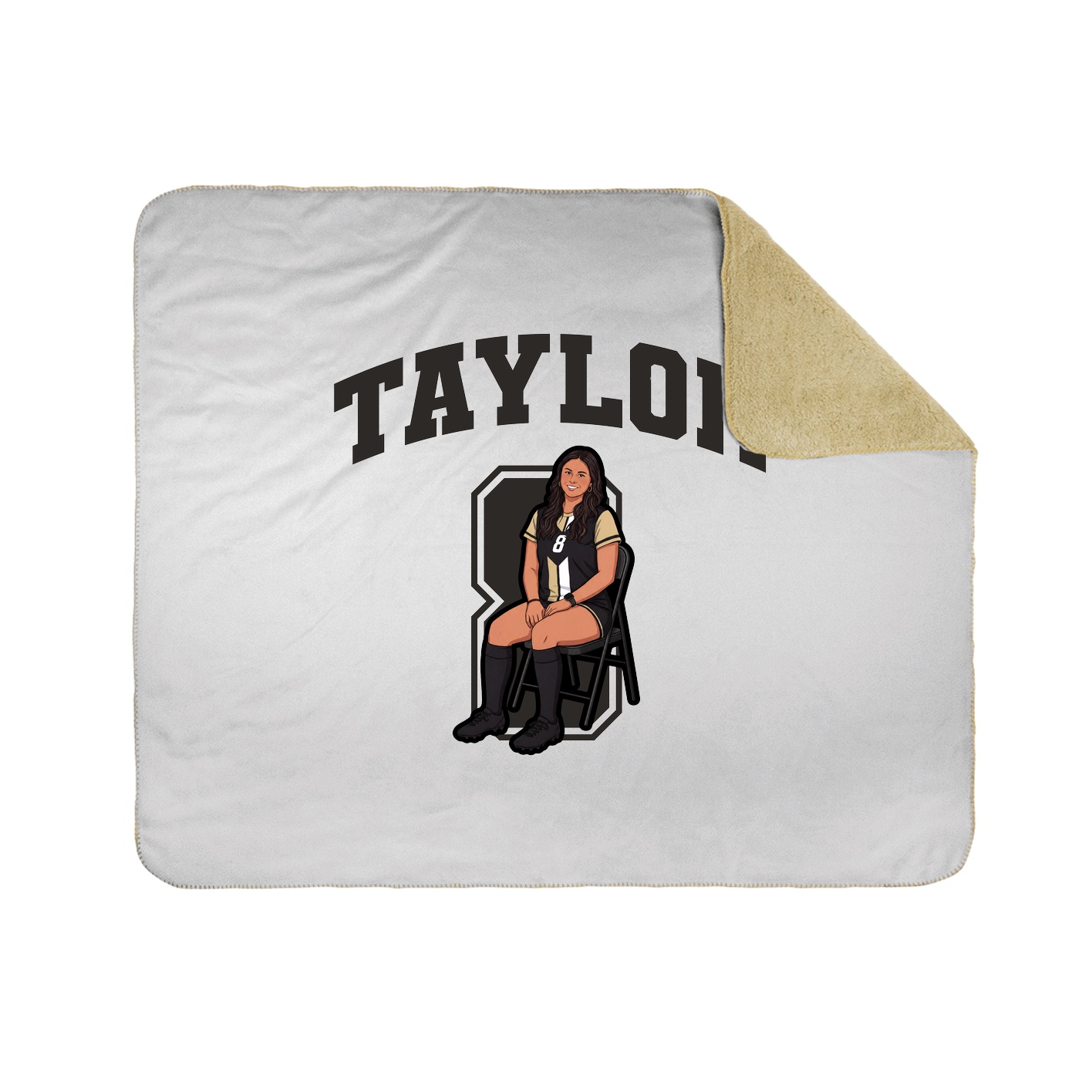 Throw Blanket — Number in White