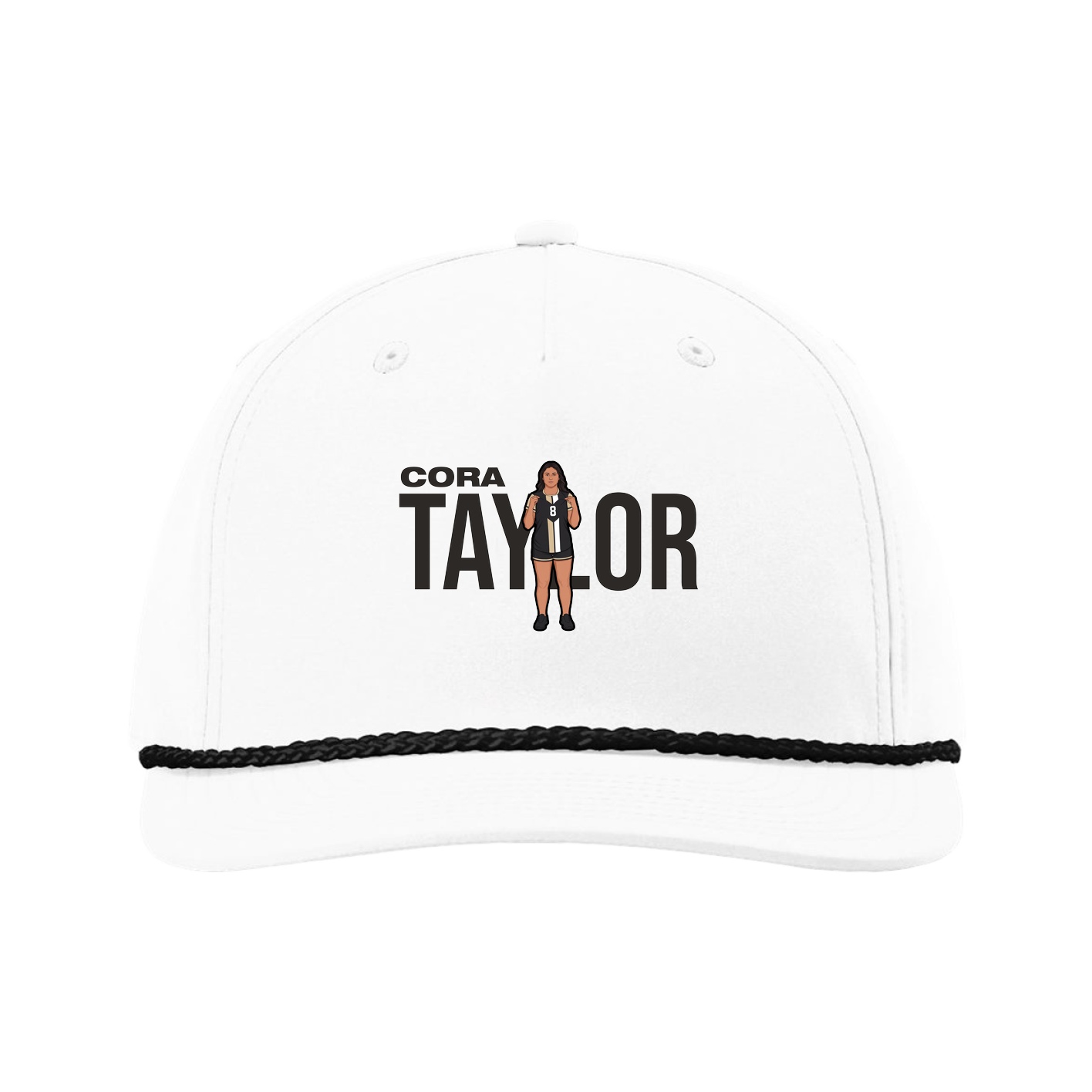 Five-Panel Classic Rope Cap — Player Name in White