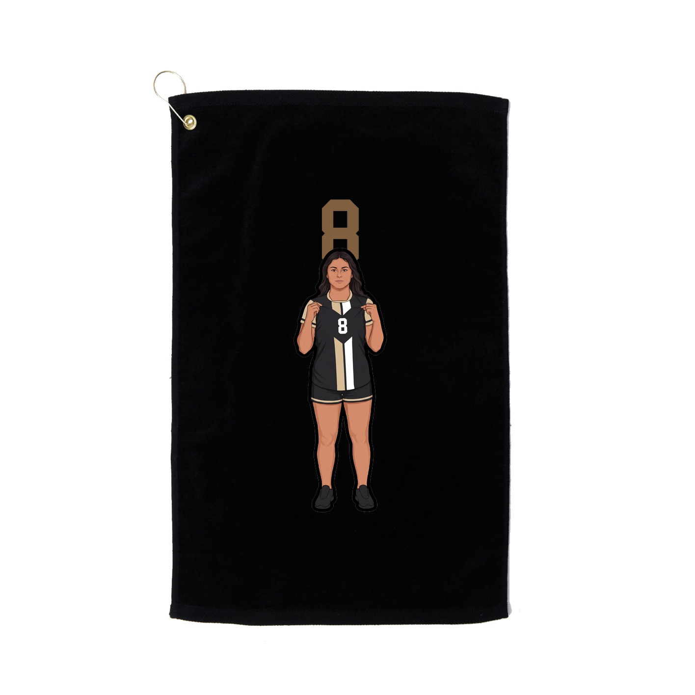 Golf Towel — Number Top in Black