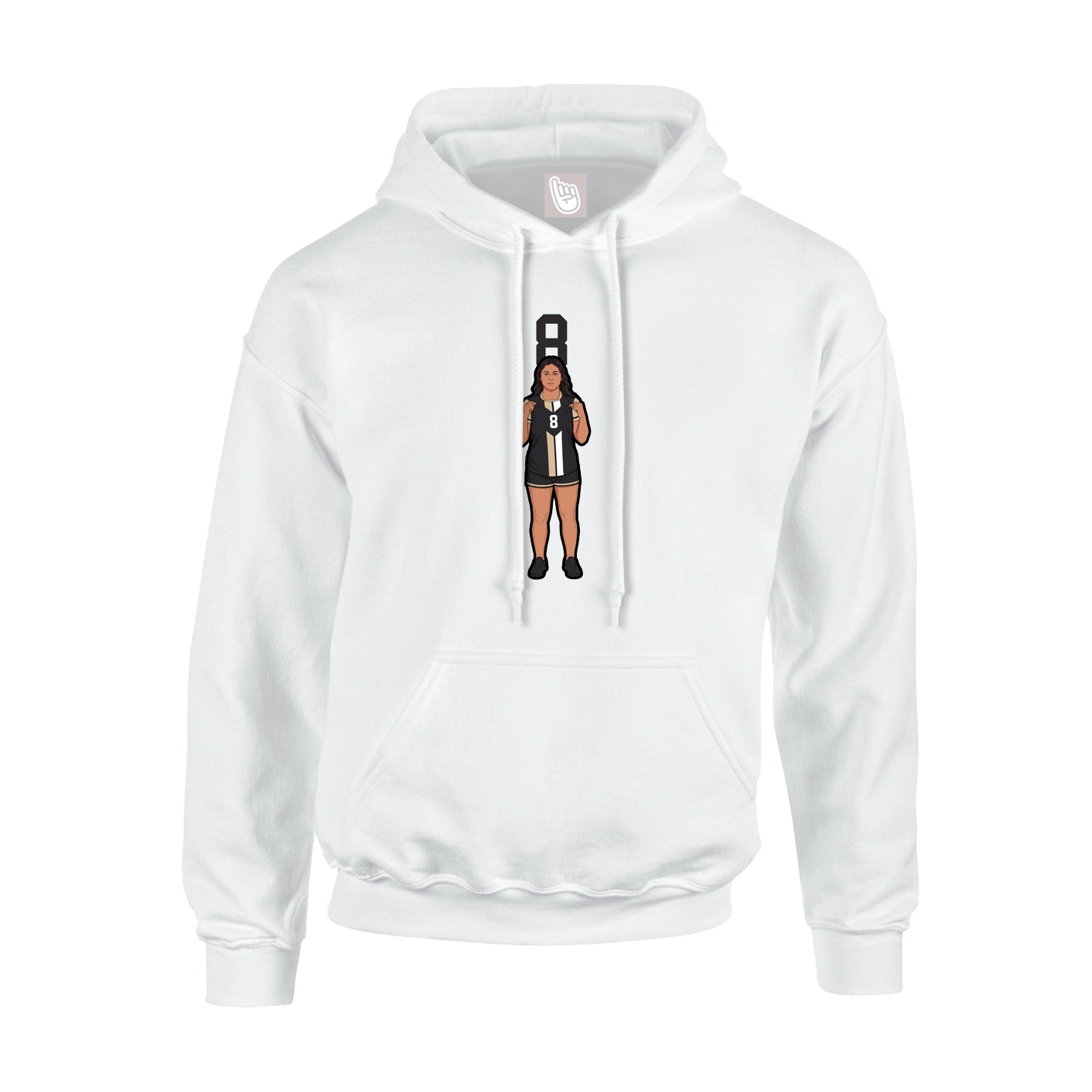 Youth Hoodie — Number Top in White