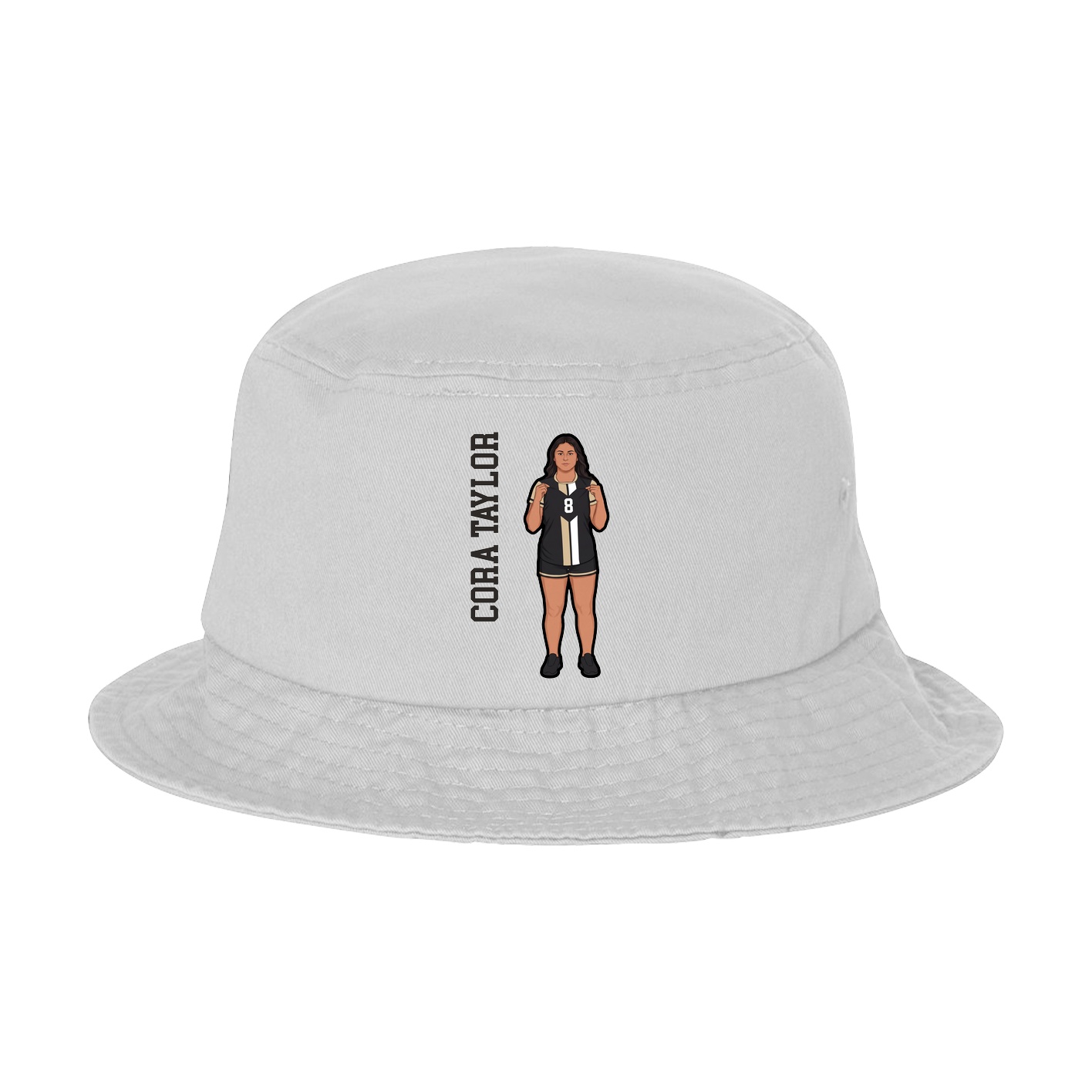 Bucket Cap — Name Vertical in White