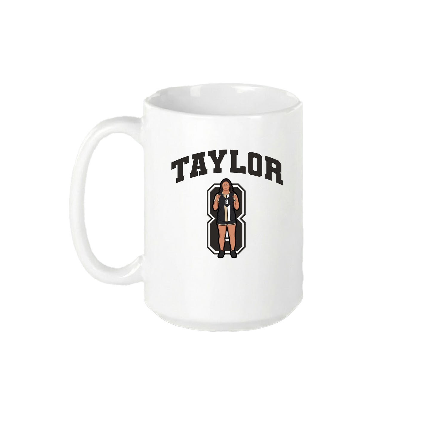 15oz Coffee Mug — Number in White
