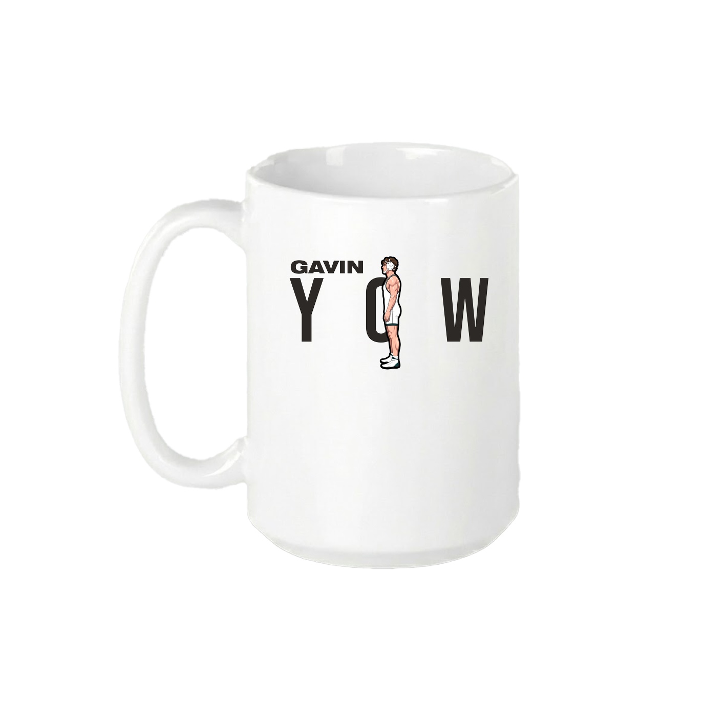 15oz Coffee Mug — Player Name in White
