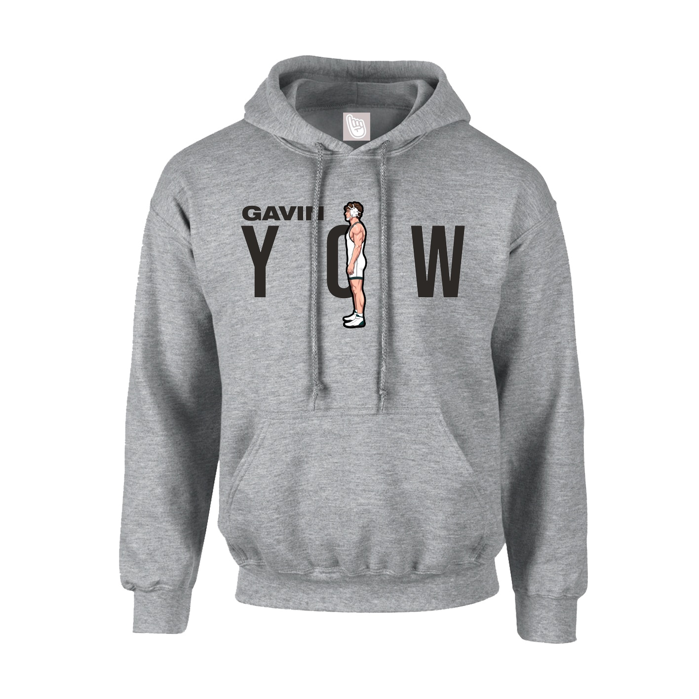 Youth Hoodie — Player Name in Grey