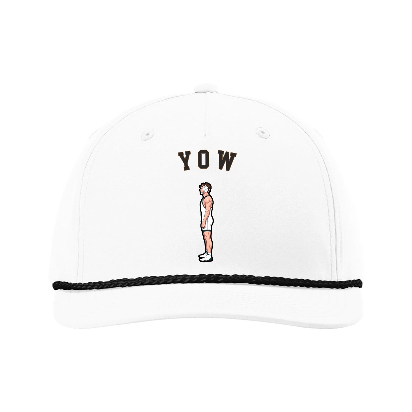 Five-Panel Classic Rope Cap — Shirsey Arch in White