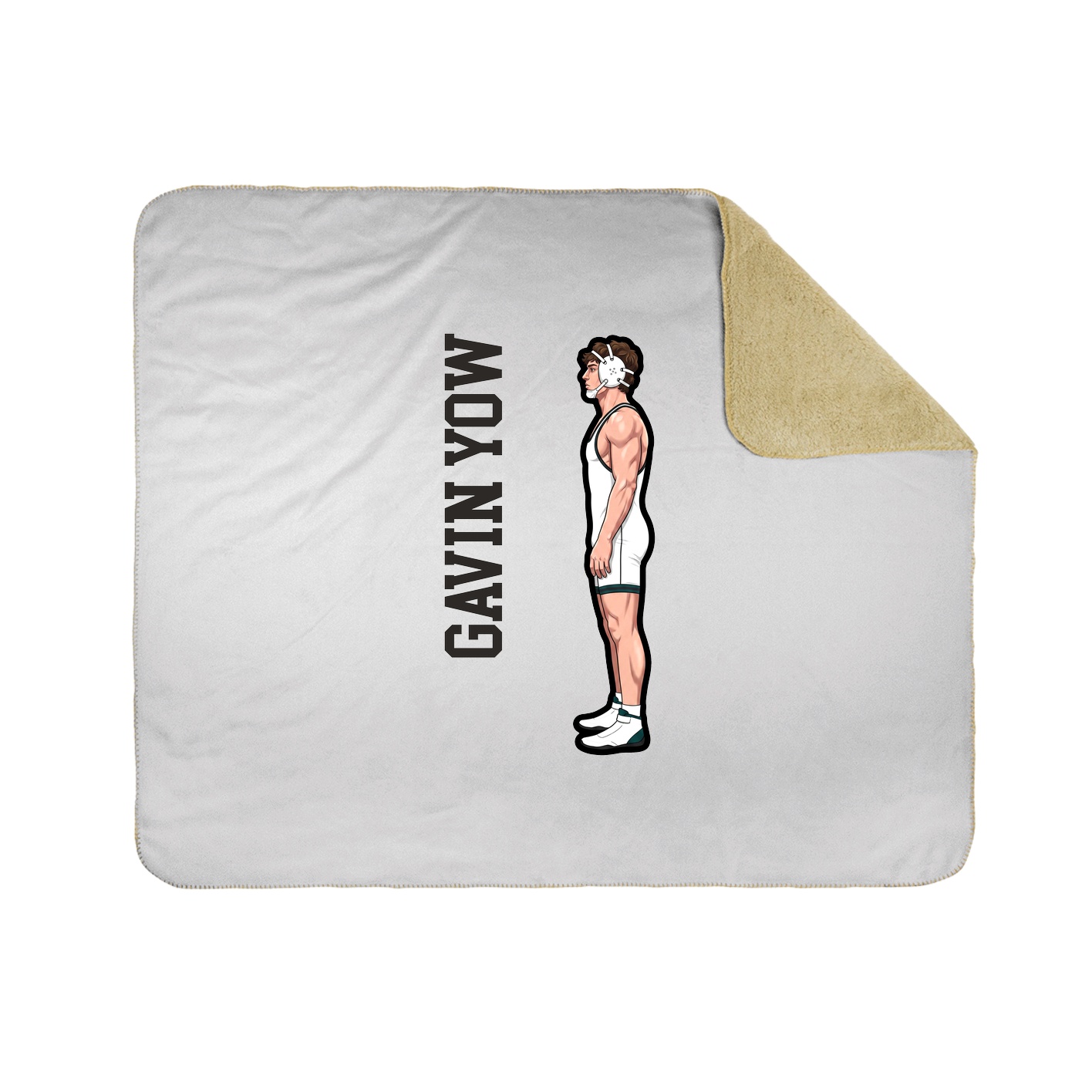 Throw Blanket — Name Vertical in White