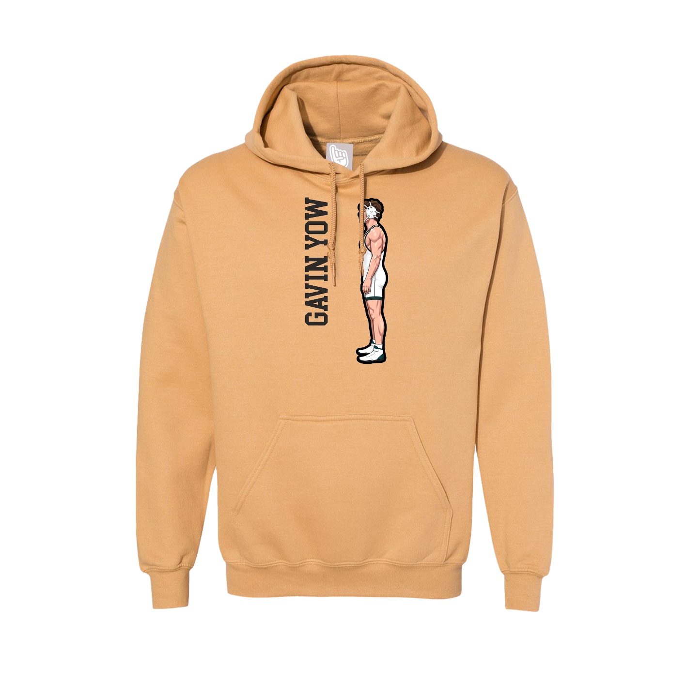 Hoodie — Name Vertical in Vegas Gold
