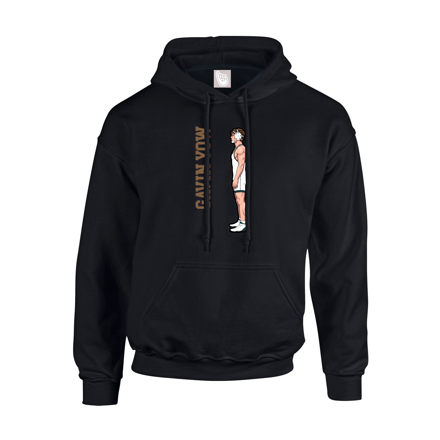 Youth Hoodie — Name Vertical in Black