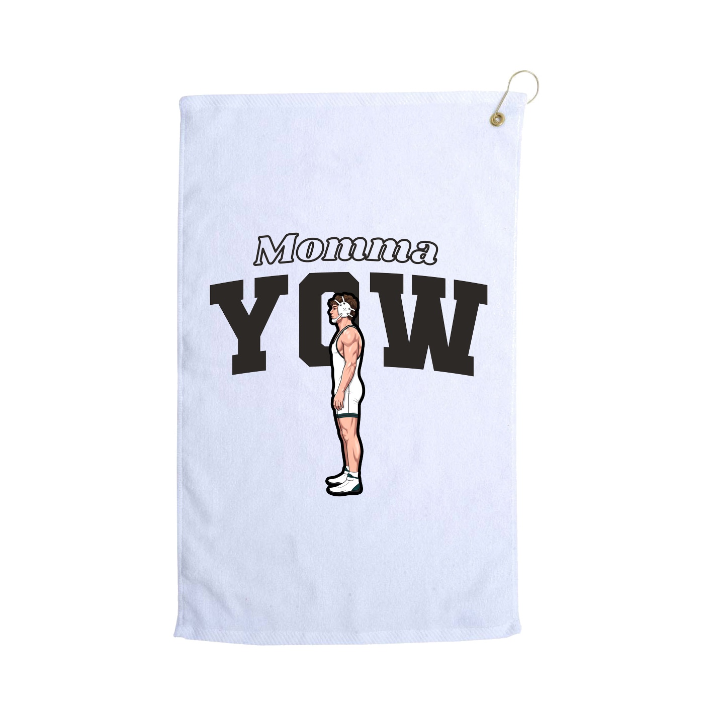 Golf Towel — Mothers Day Block in White