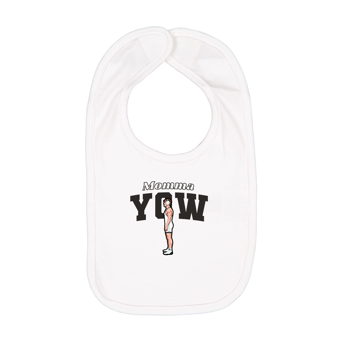 Infant Bib — Mothers Day Block in White