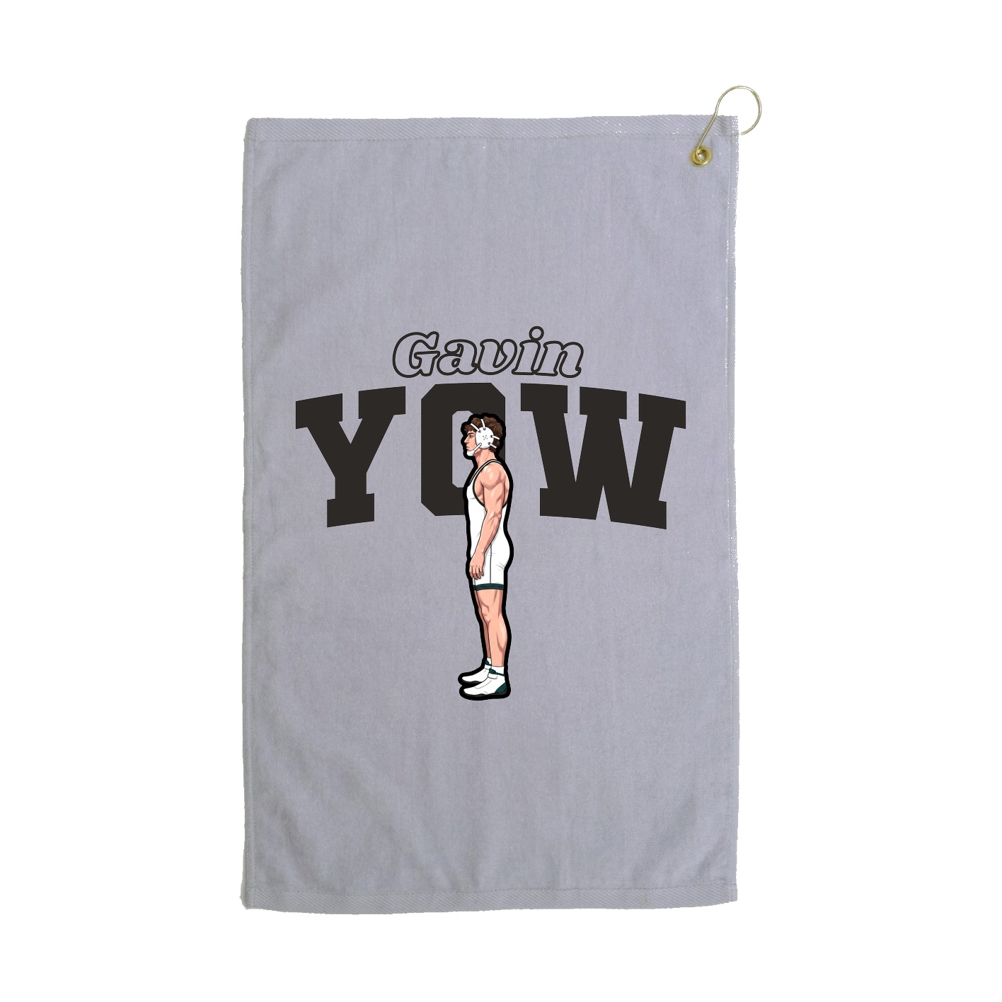 Golf Towel — Name Arch in Grey