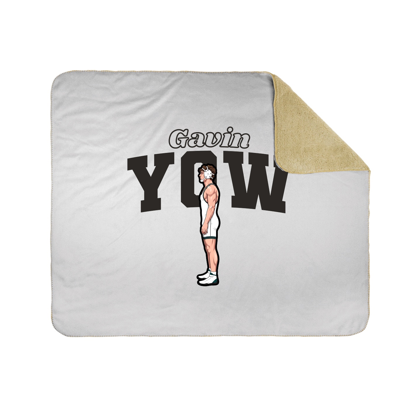 Throw Blanket — Name Arch in White