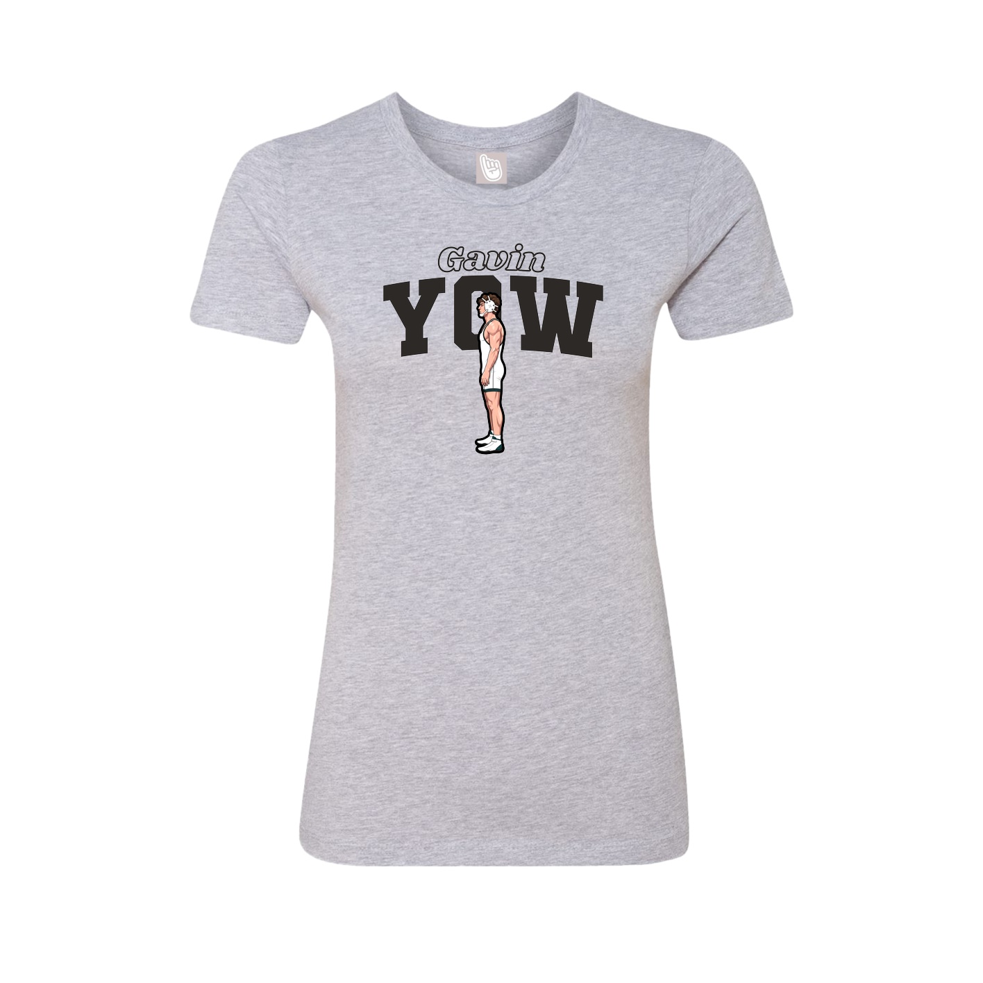 Womens Tee — Name Arch in Grey