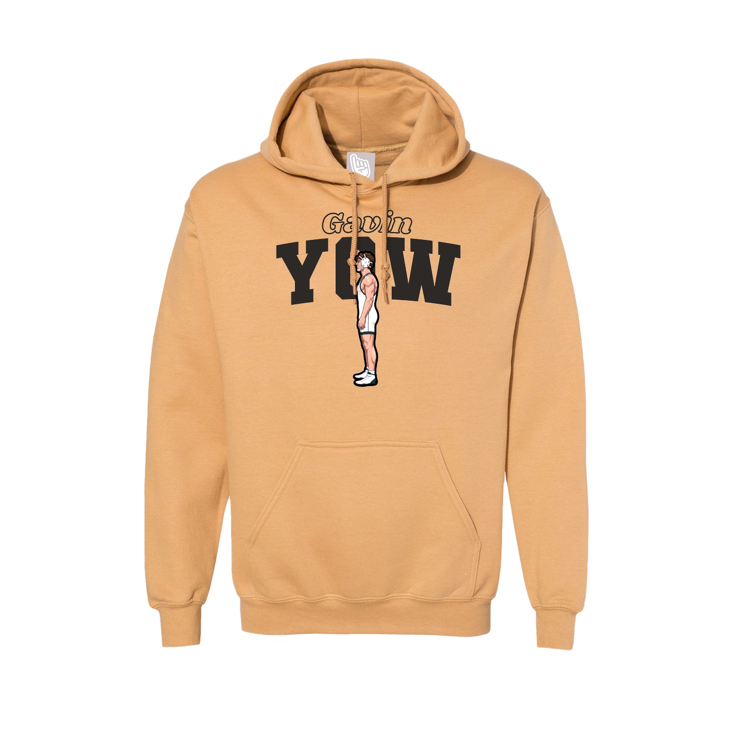 Hoodie — Name Arch in Vegas Gold