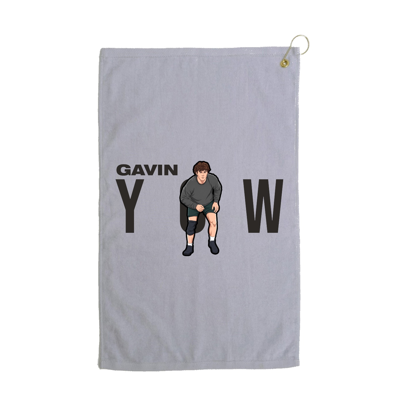 Golf Towel — Player Name in Grey