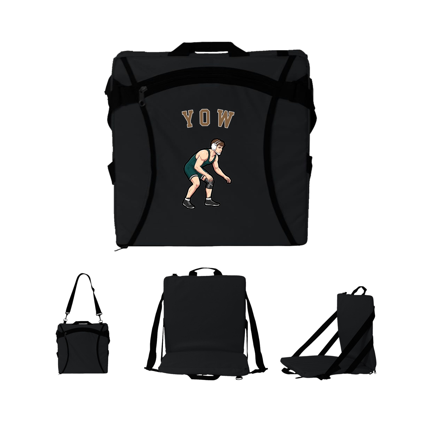Folding Stadium Seat — Shirsey Arch in Black