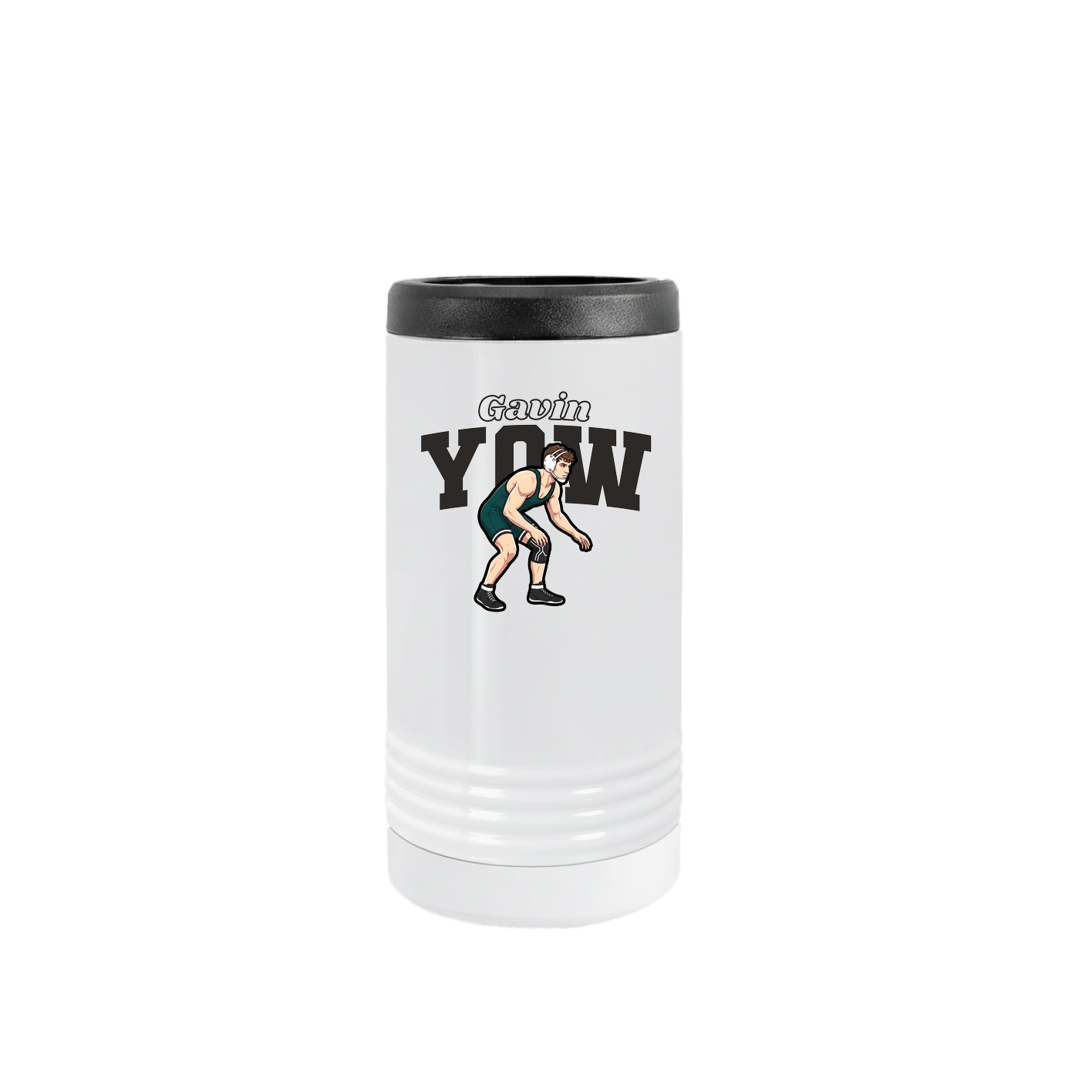 Slim Beverage Holder — Name Arch in White