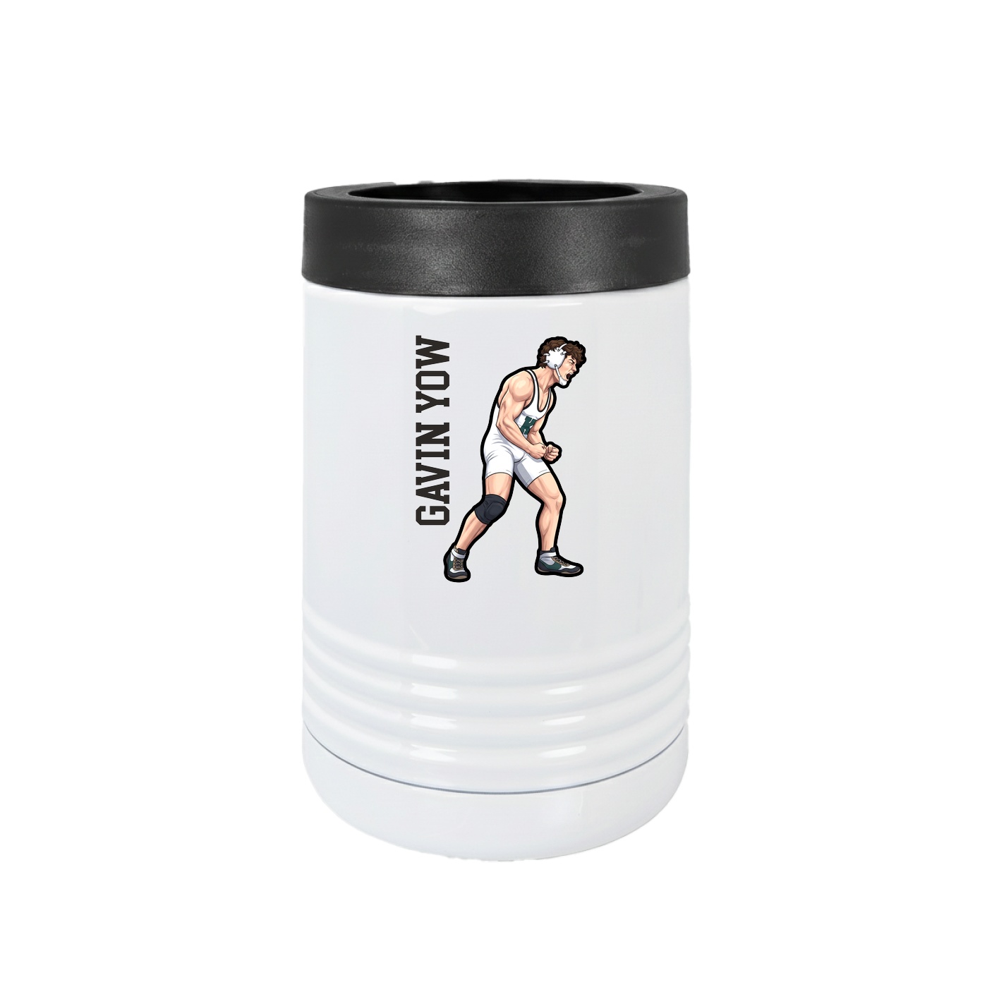 Beverage Holder — Name Vertical in White