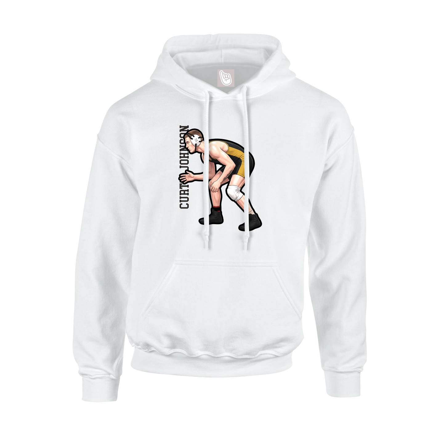 Youth Hoodie — Name Vertical in White