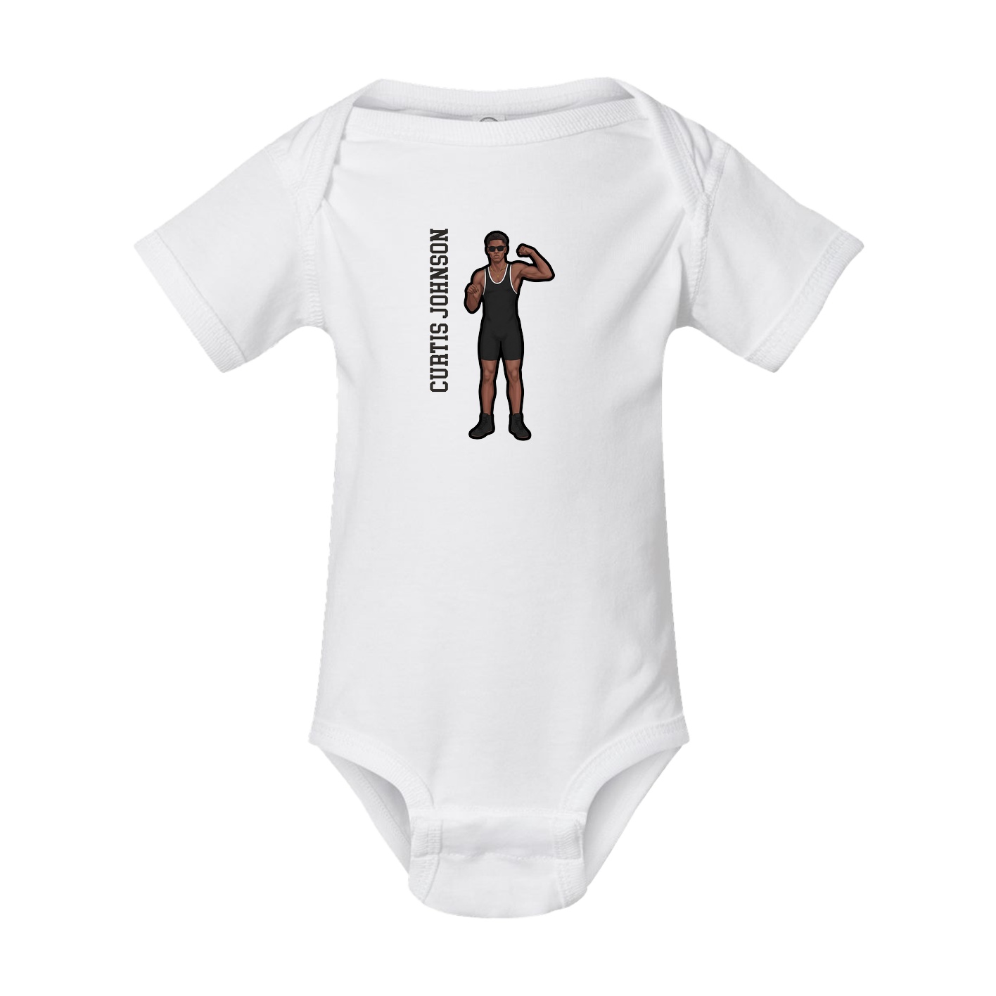 Baby Onesie — Name Vertical in White