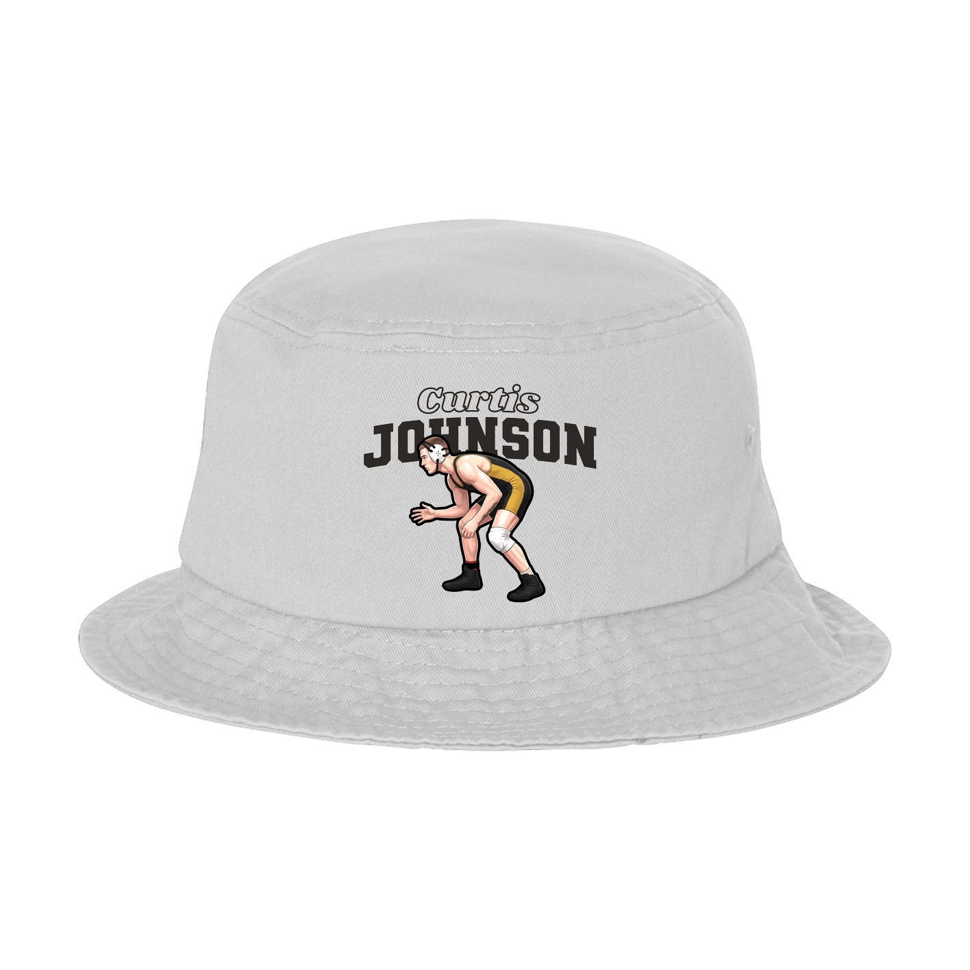 Bucket Cap — Name Arch in White