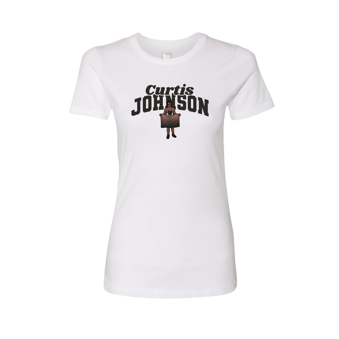 Fitted Women's Tee — Signature Arch in White