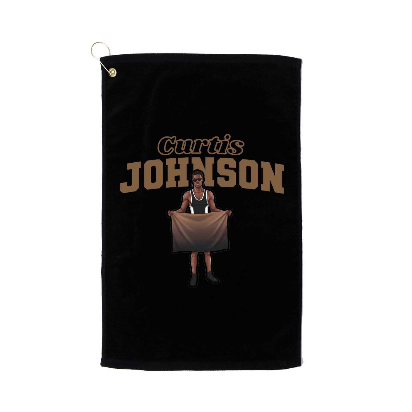 Golf Towel — Name Arch in Black