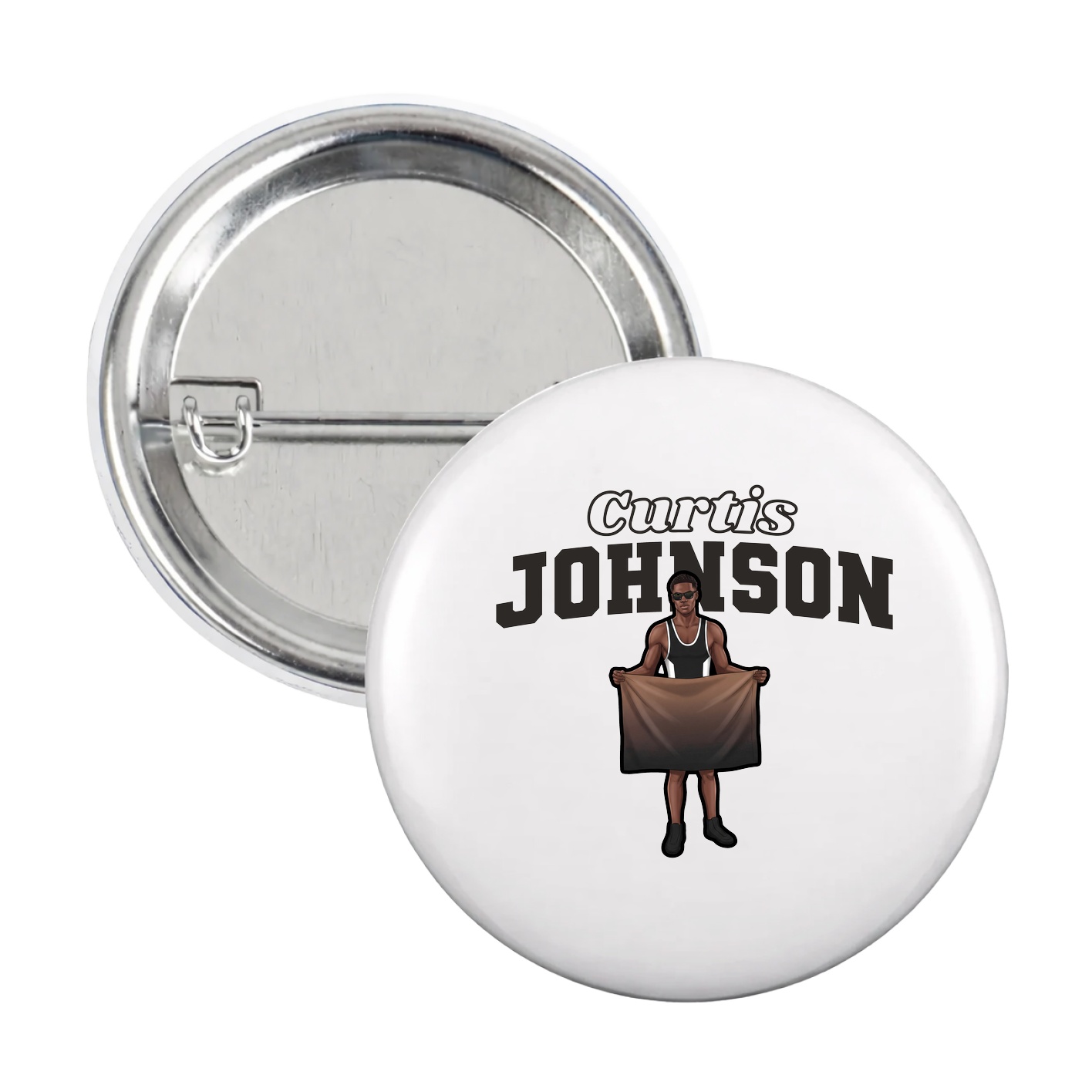 Game Day Button — Name Arch in White