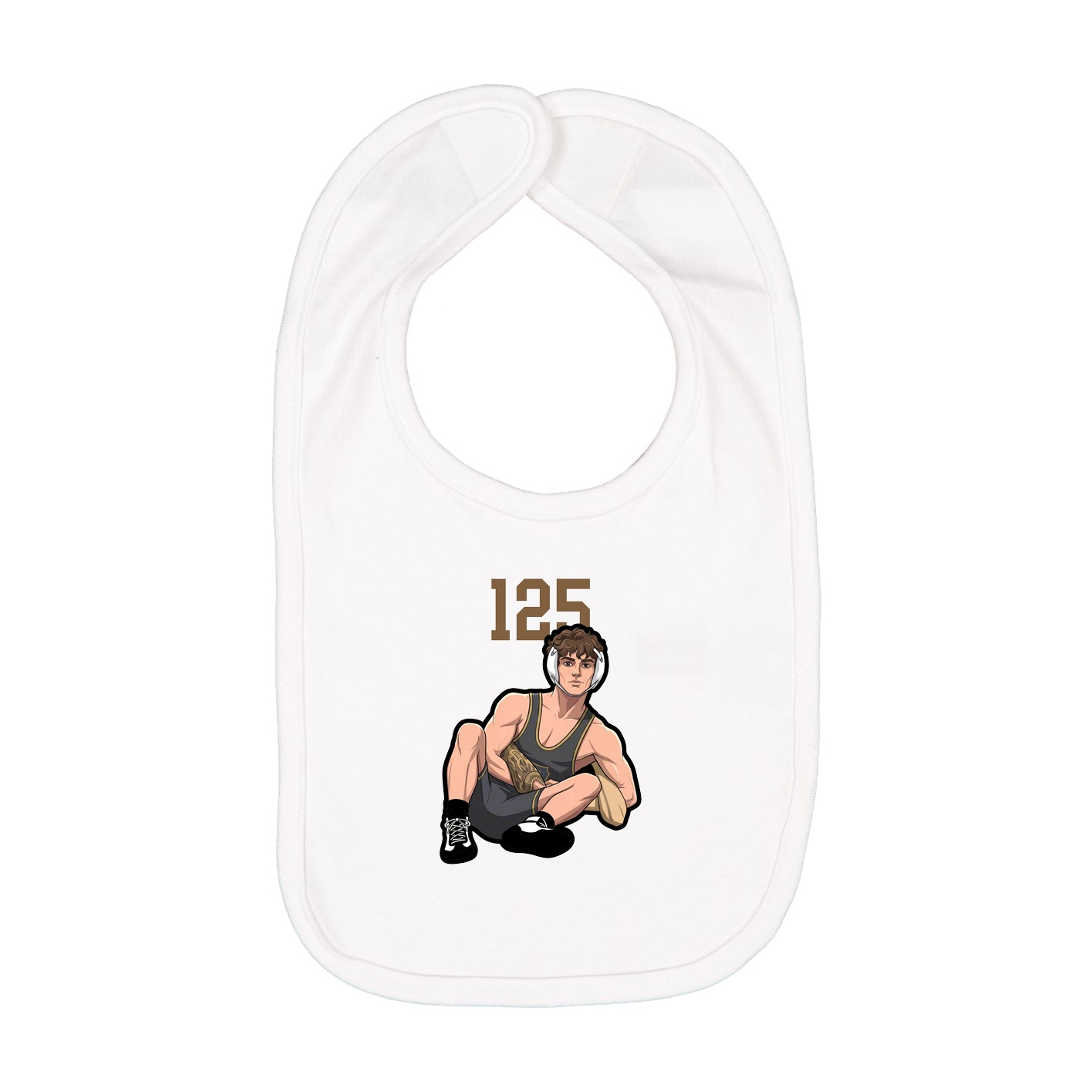 Infant Bib — Number Top in White