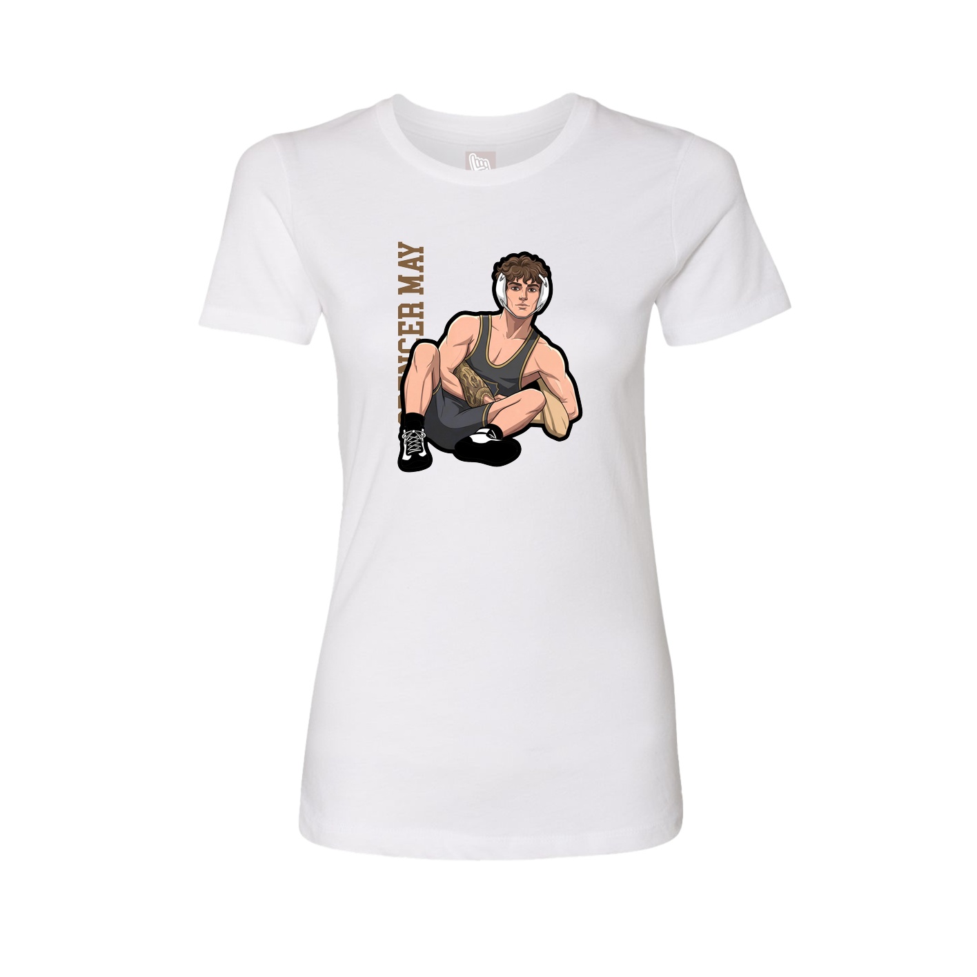 Fitted Women's Tee — Name Vertical in White