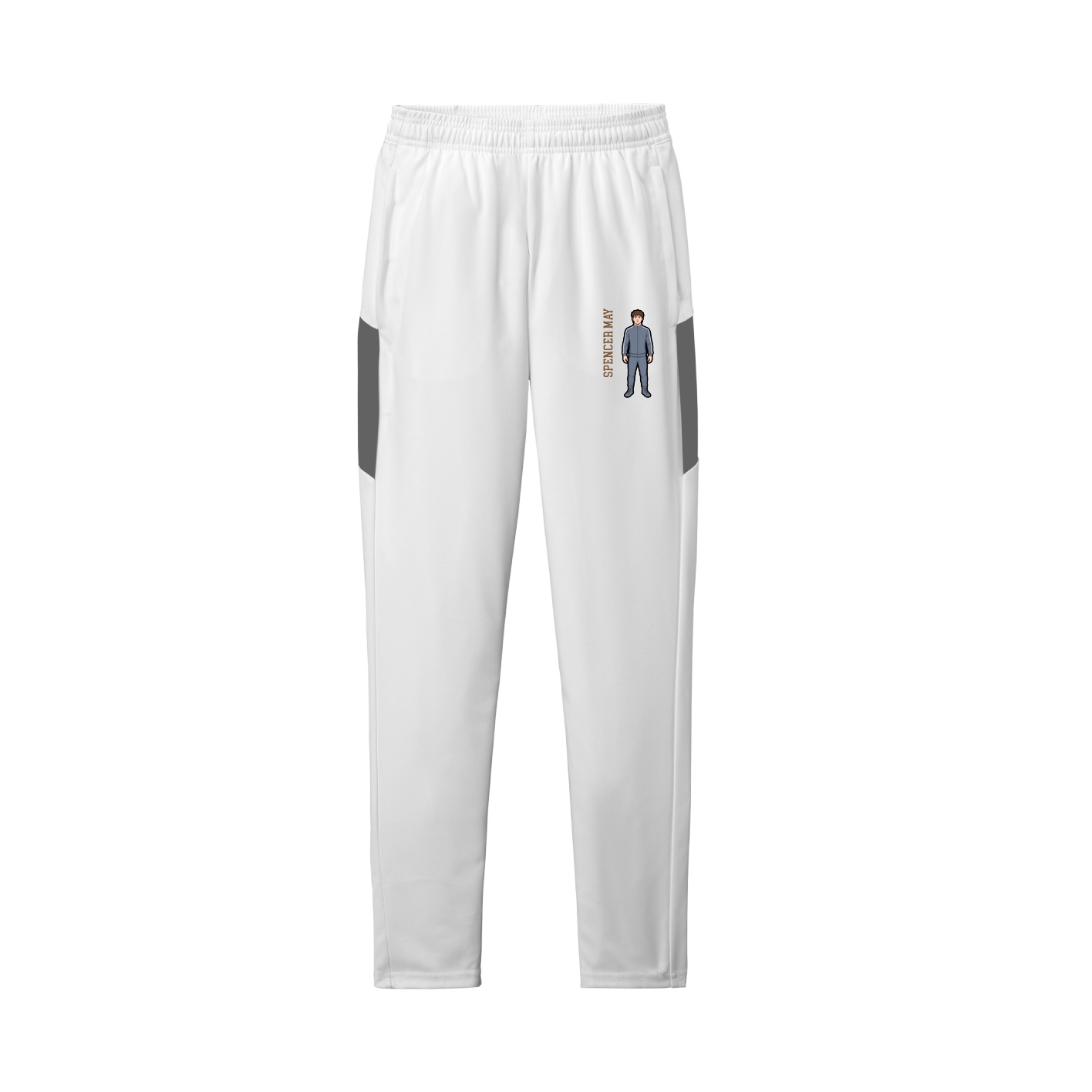 Team Travel Pant — Name Vertical in White/Grey