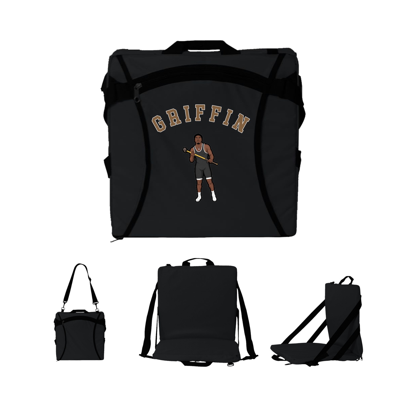 Folding Stadium Seat — Shirsey Arch in Black