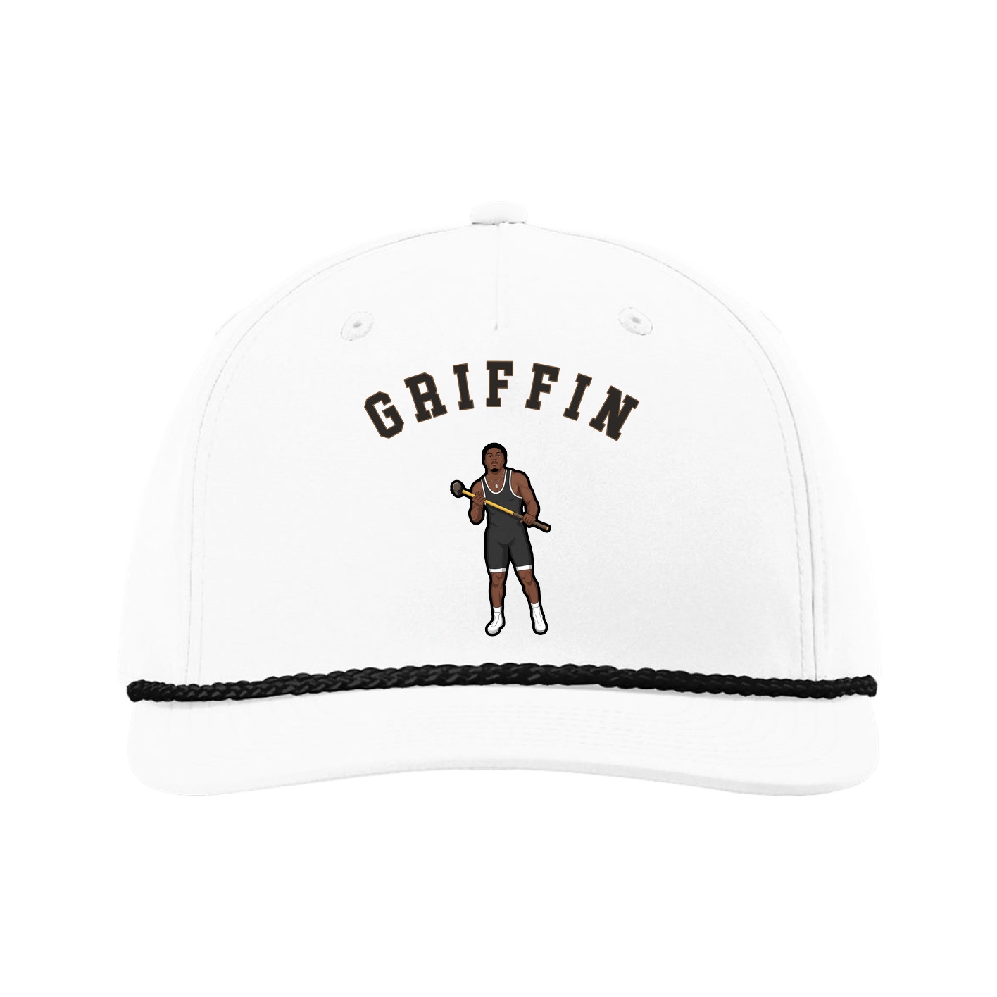 Five-Panel Classic Rope Cap — Shirsey Arch in White