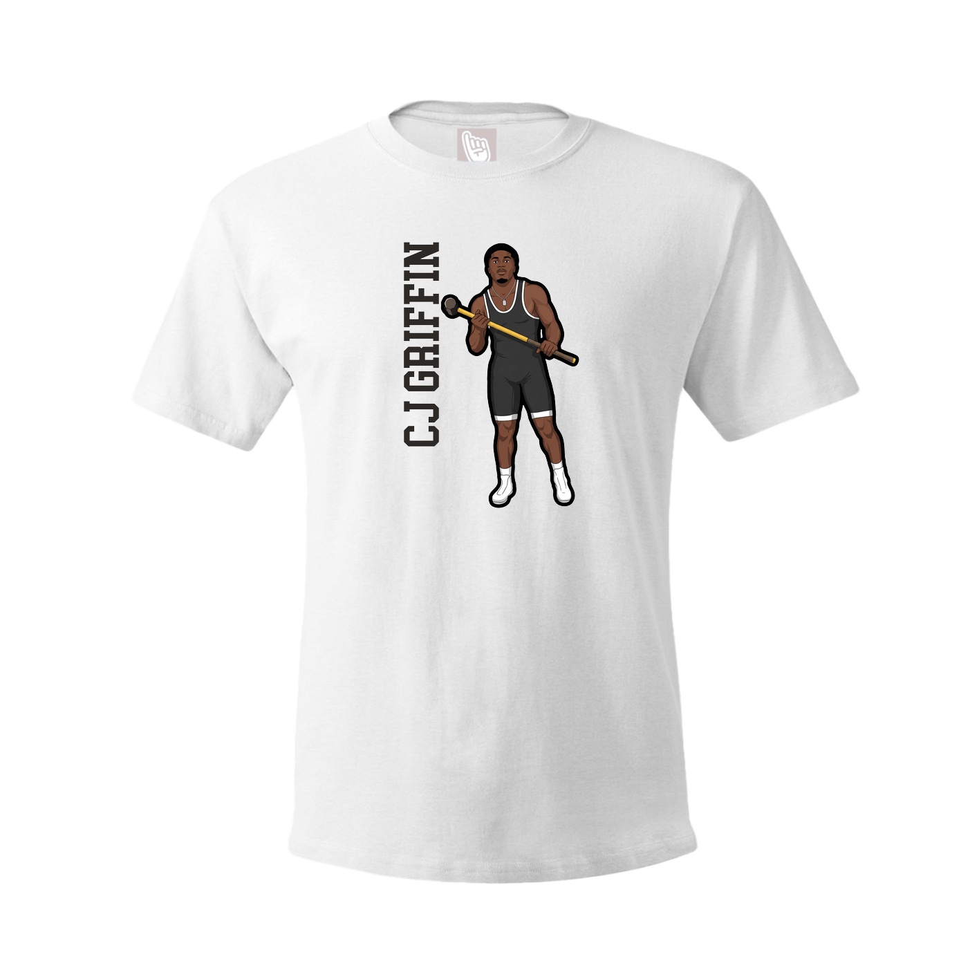 Youth Tee — Name Vertical in White