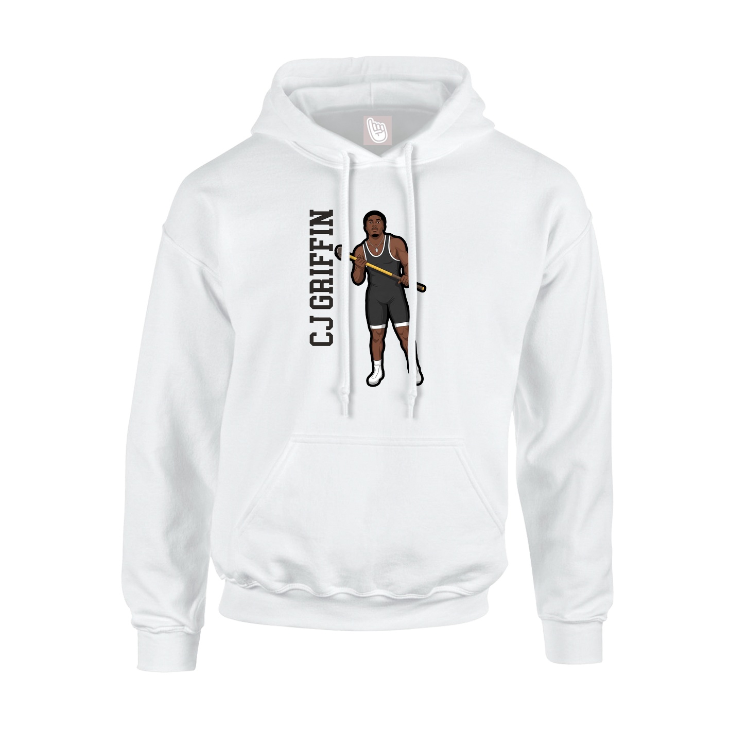 Youth Hoodie — Name Vertical in White