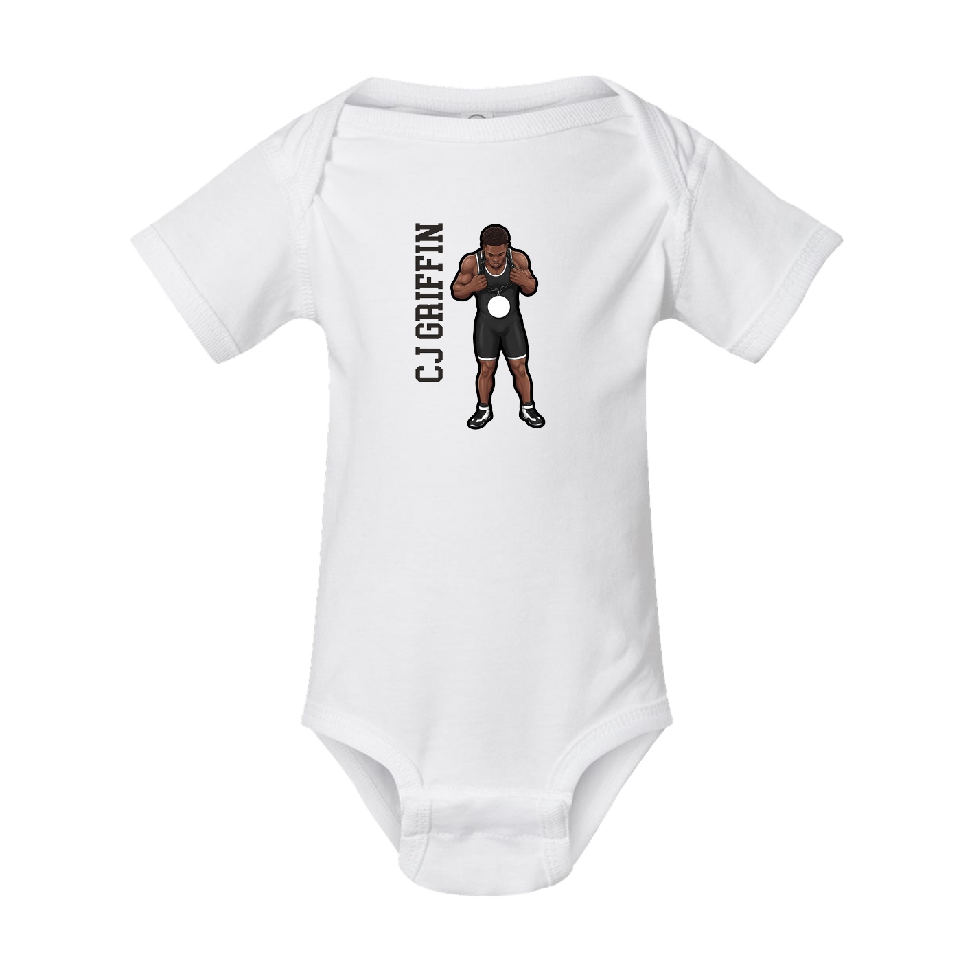 Baby Onesie — Name Vertical in White