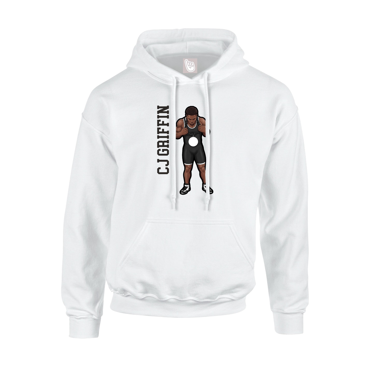 Hoodie — Name Vertical in White