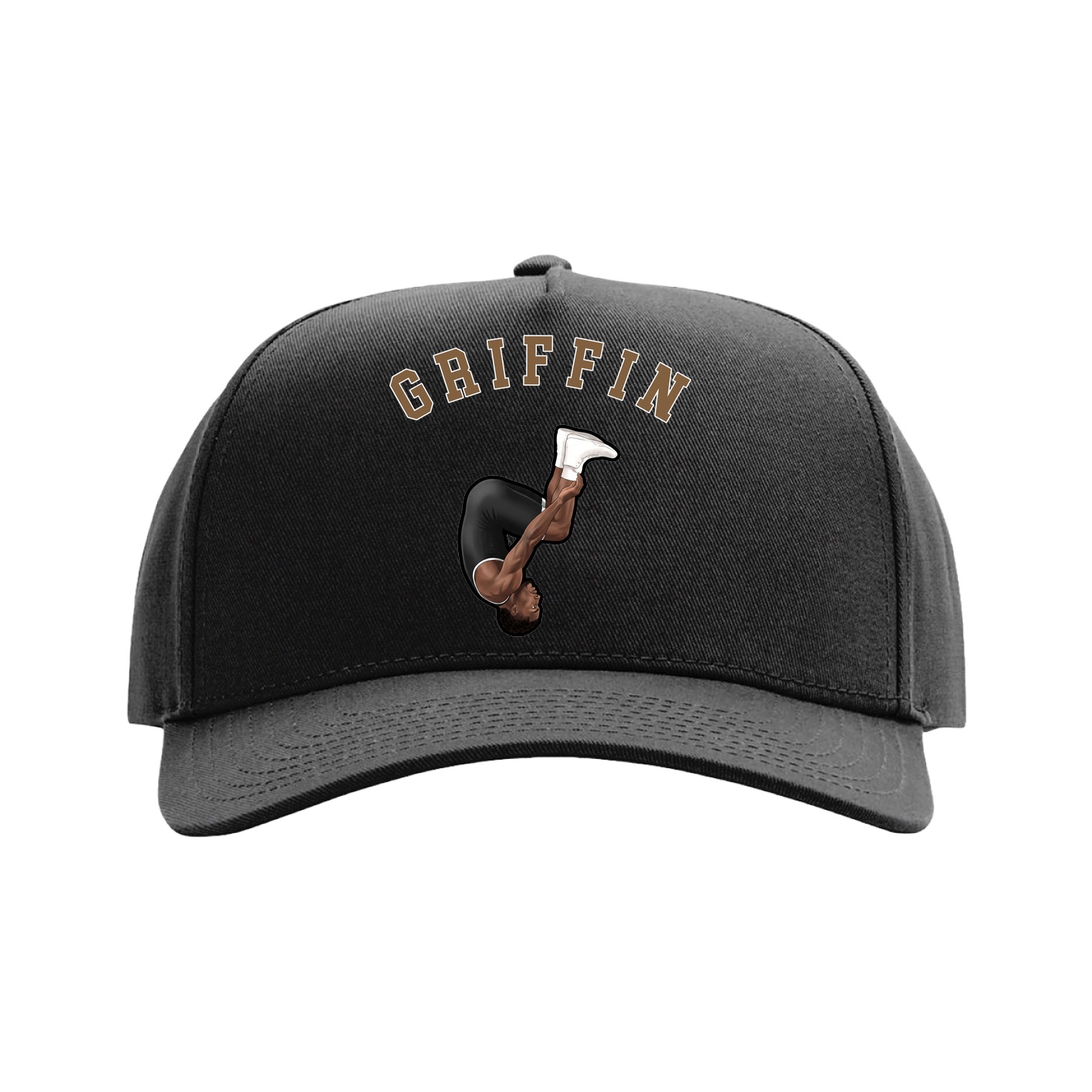 Full Fabric Five-Panel Champ Cap — Shirsey Arch in Black