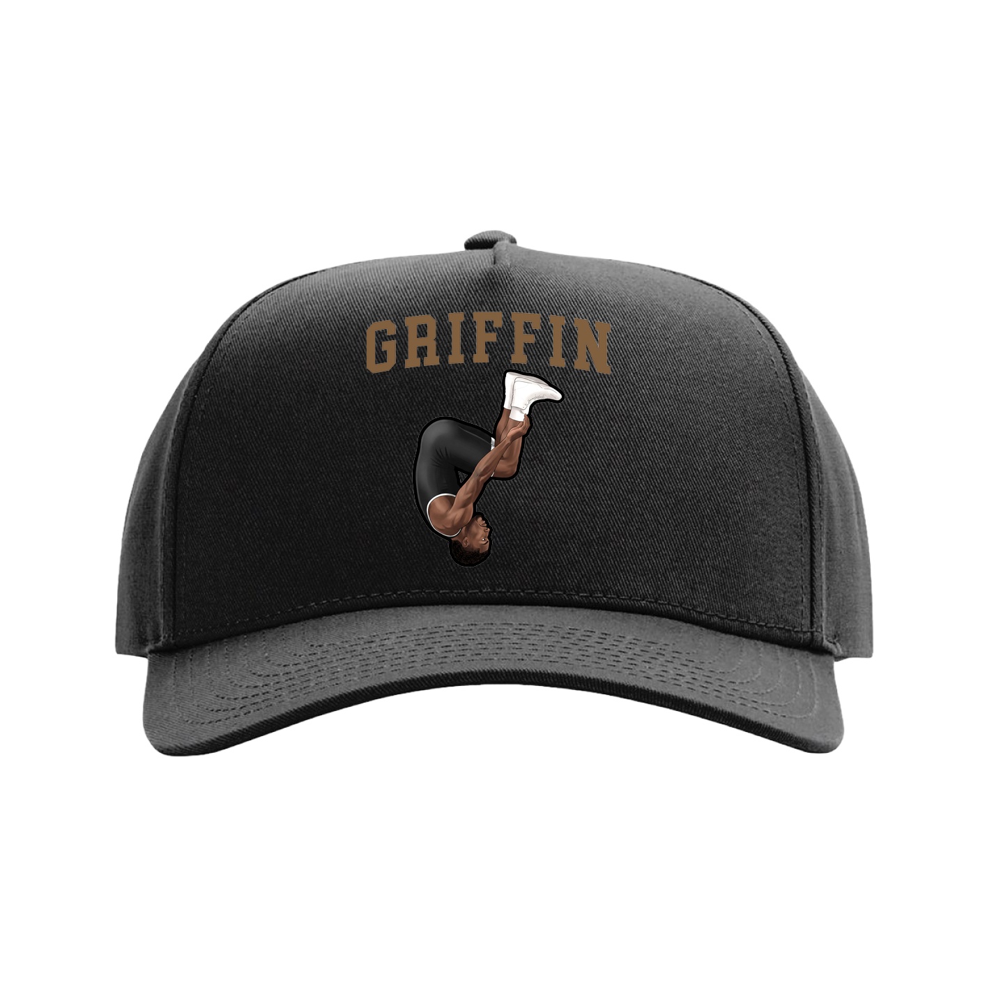 Full Fabric Five-Panel Champ Cap — Shirsey in Black