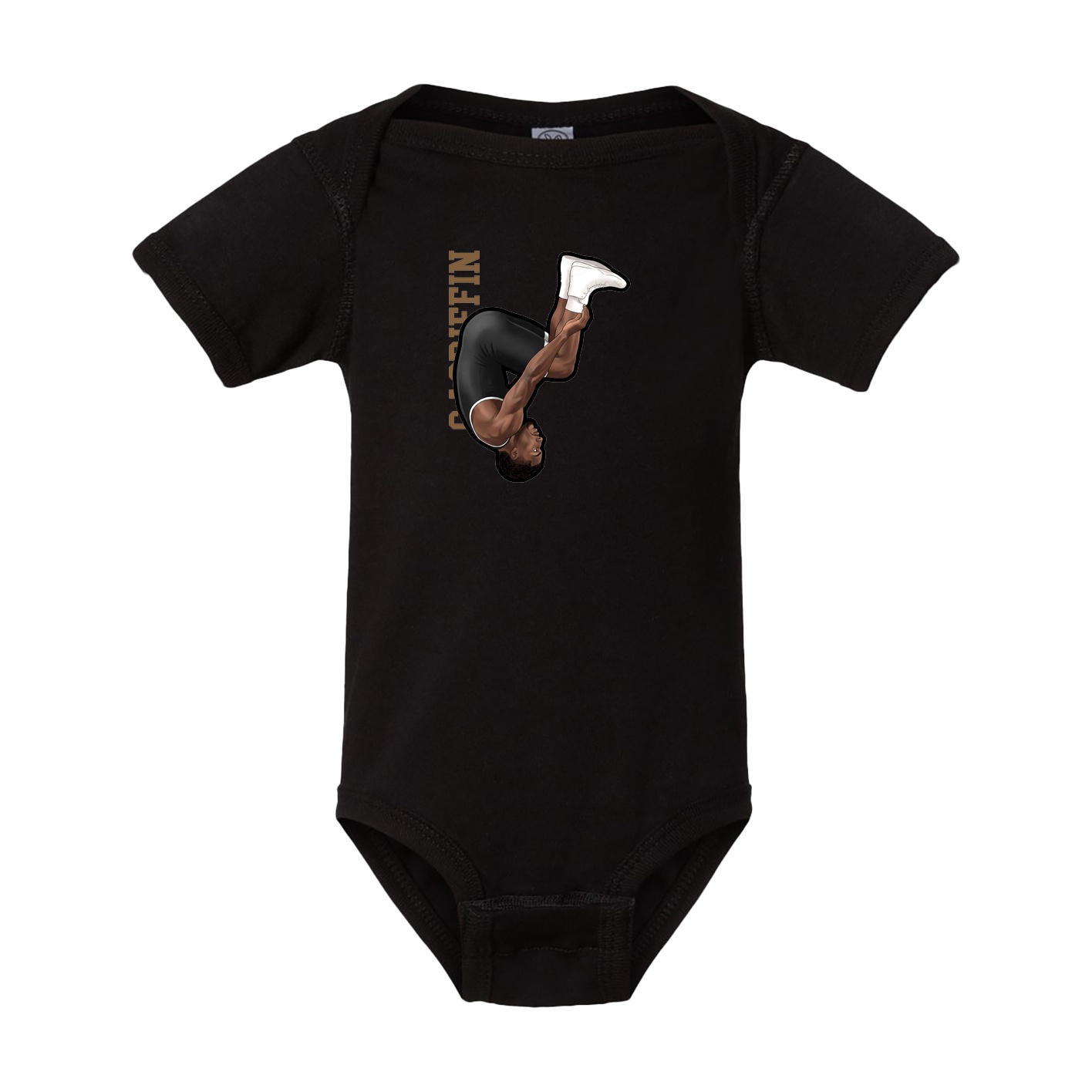 Baby Onesie — Name Vertical in Black