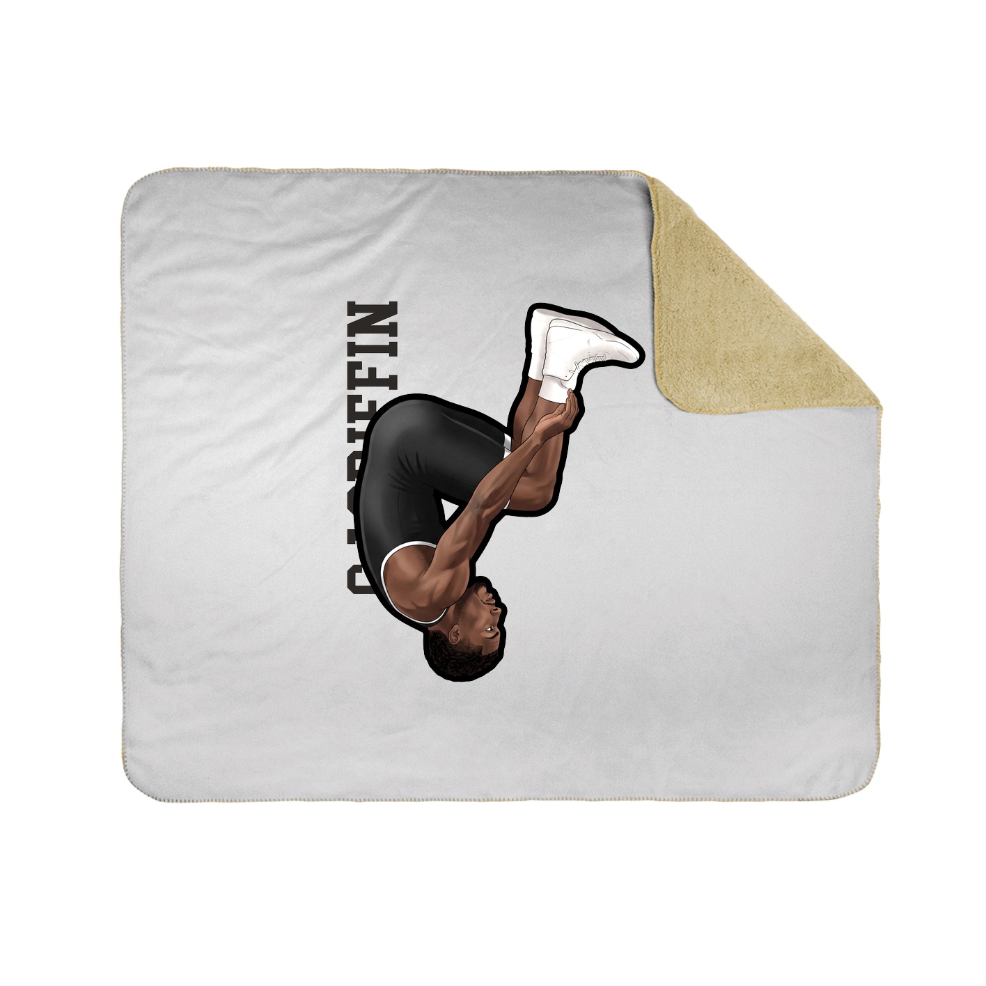 Throw Blanket — Name Vertical in White