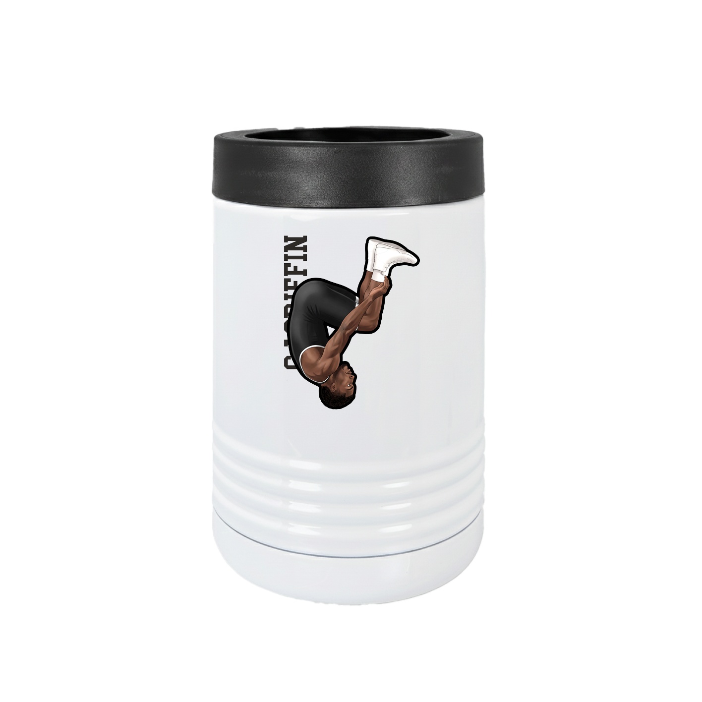 Beverage Holder — Name Vertical in White