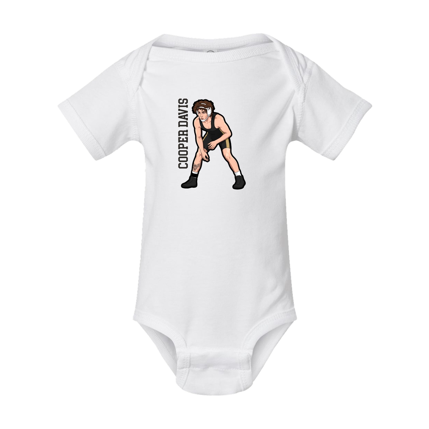 Baby Onesie — Name Vertical in White