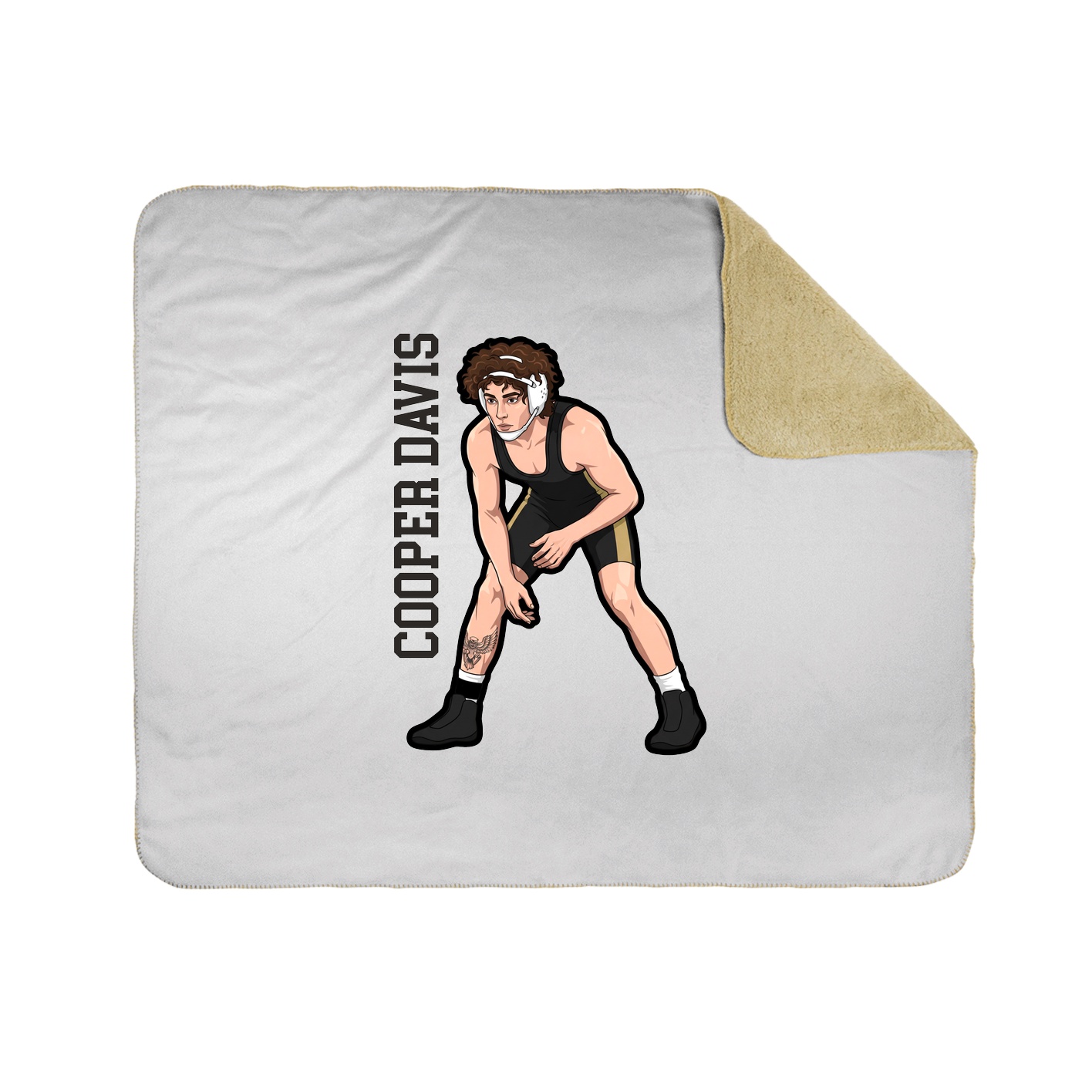 Throw Blanket — Name Vertical in White