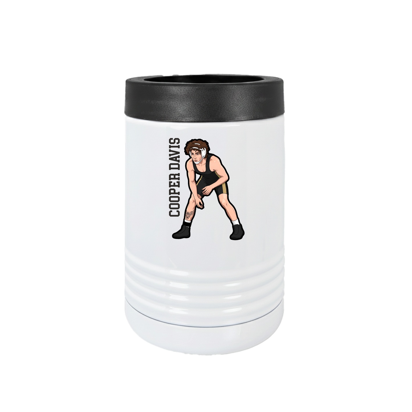 Beverage Holder — Name Vertical in White
