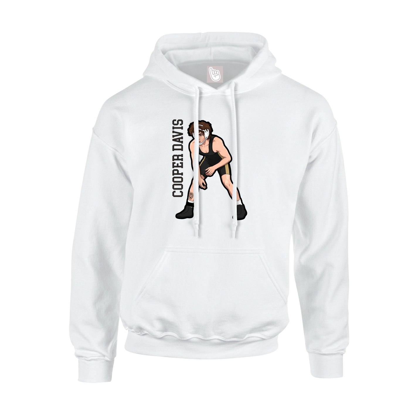 Hoodie — Name Vertical in White
