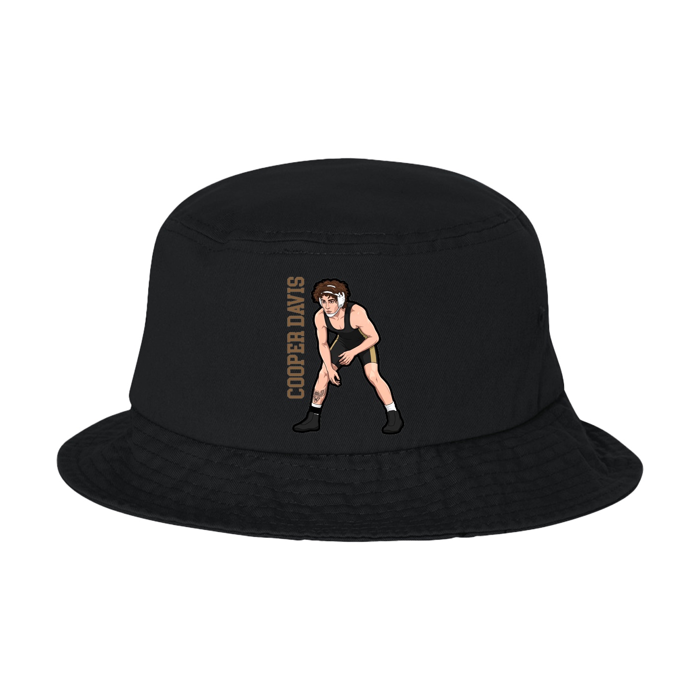 Bucket Cap — Name Vertical in Black