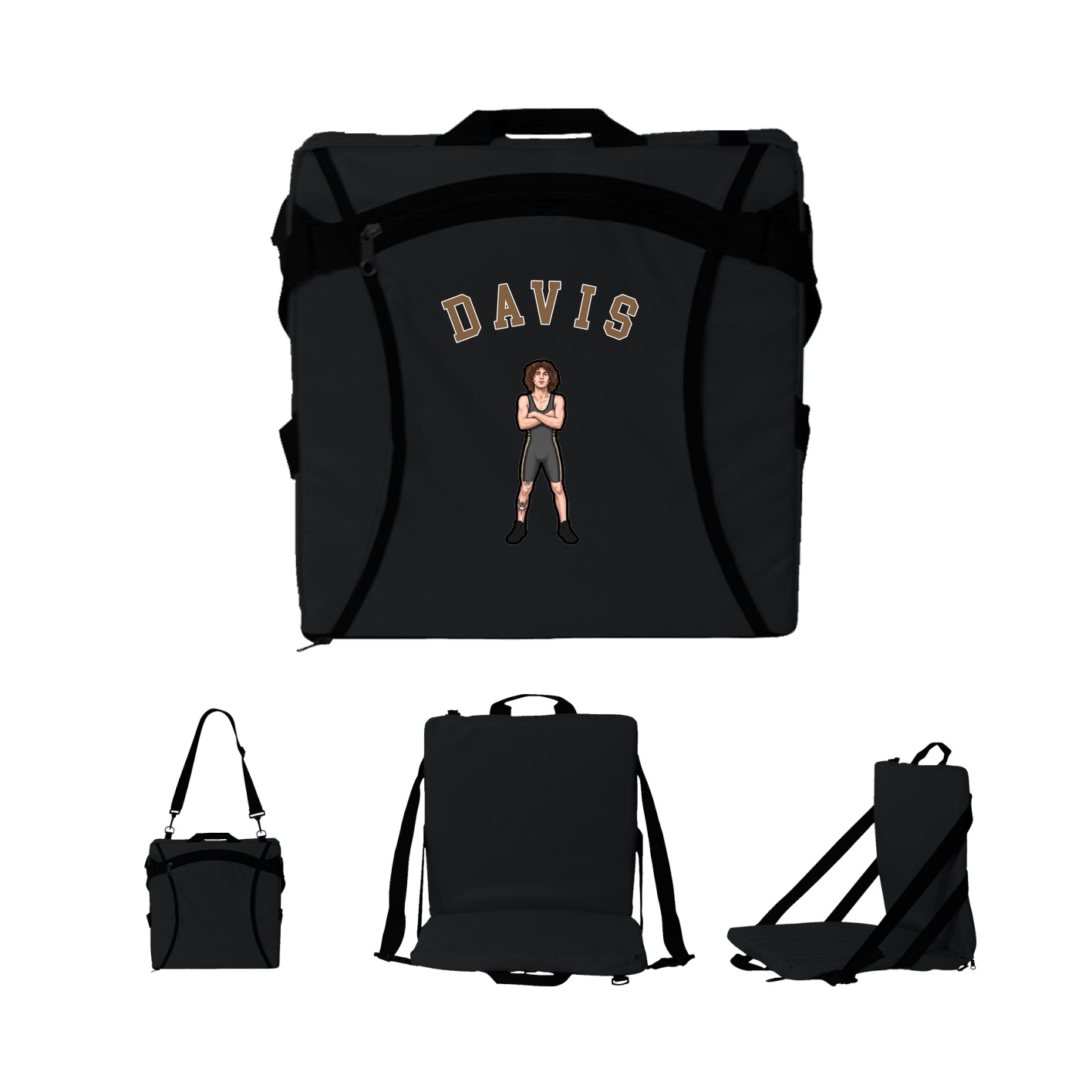 Folding Stadium Seat — Shirsey Arch in Black